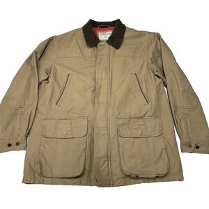 Orvis Heritage Field Coat Chore Barn Jacket Corduroy Full Zip Tan Men XL Pockets